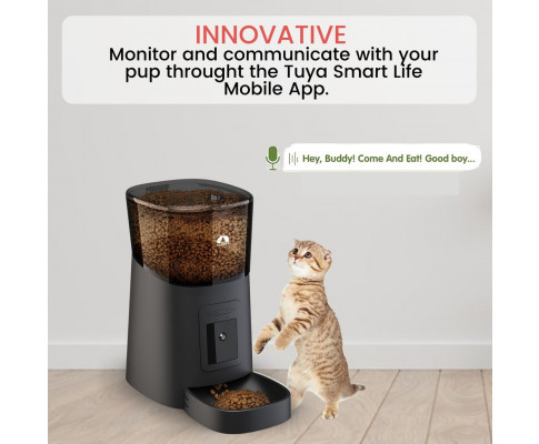 Smart Pet Feeder with Camera - Black - Image 4