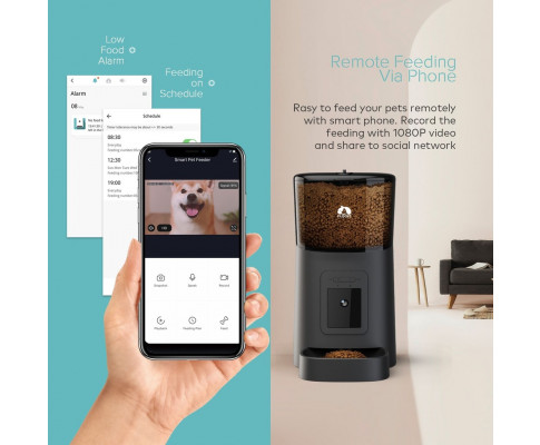 Smart Pet Feeder with Camera - Black - Image 7