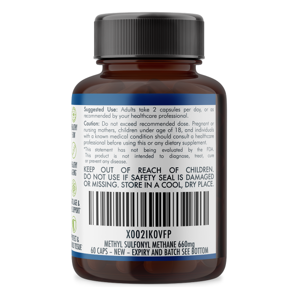 Pure MSM Capsules - Methyl Sulfonyl Methane - (660mg), 60 Vegan Capsules/1 Month - Image 4